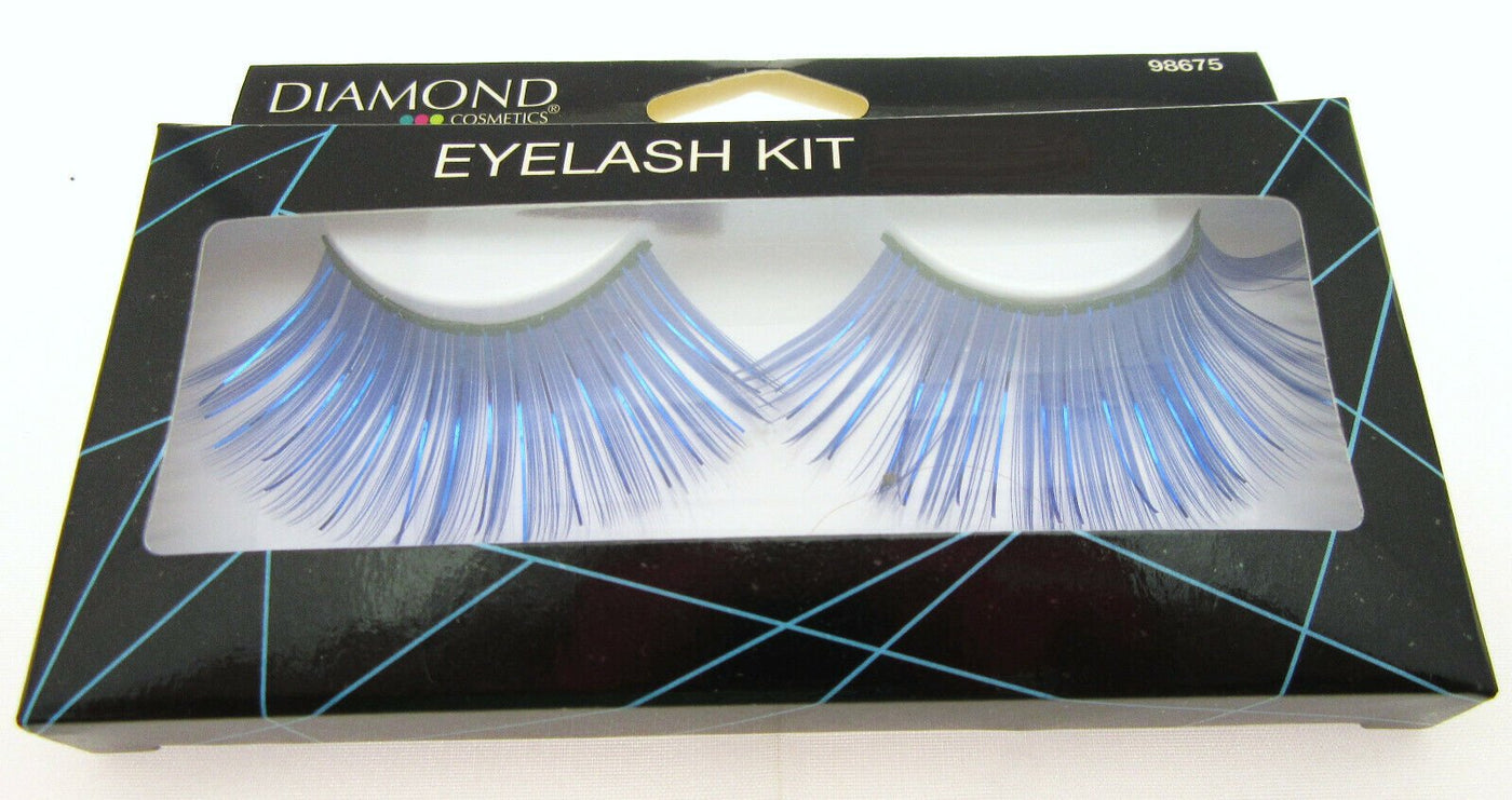 Eyelashes ~ Metalic Blue ~ Adhesive Included ~ Eye Lash Lashes ~ Costume Wear