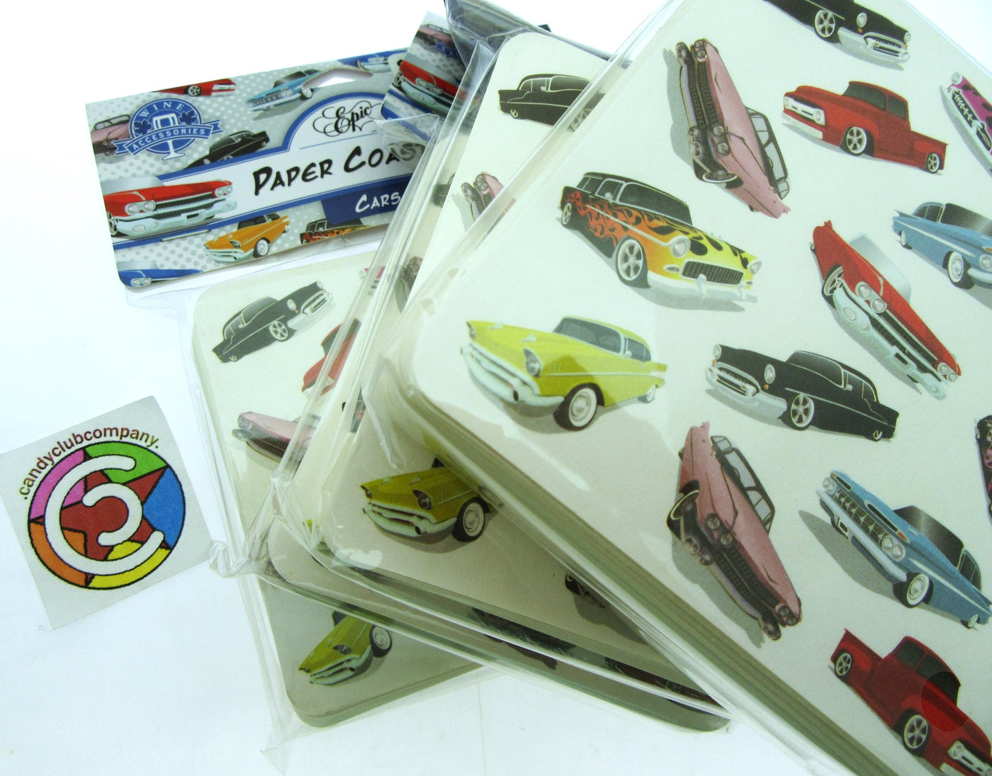 50's Themed Cars Paper Coasters 100ct