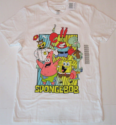 Sponge Bob Square Pants Medium T-Shirt  ~ Size M ~ White T Shirt A