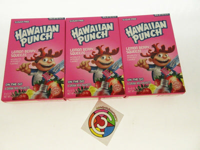 Hawaiian Punch Lemon Berry ~ Packets ~ Sugar Free ~ Drink Mix ~ Lot of 3