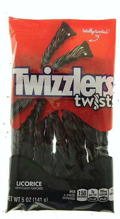 Twizzlers Black Licorice Twists 5oz American Candy Chewy Sweets Free Shipping