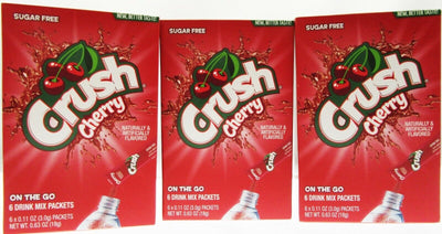 Cherry Crush ~ Packets ~ Sugar Free ~ Drink Mix ~ Lot of 3