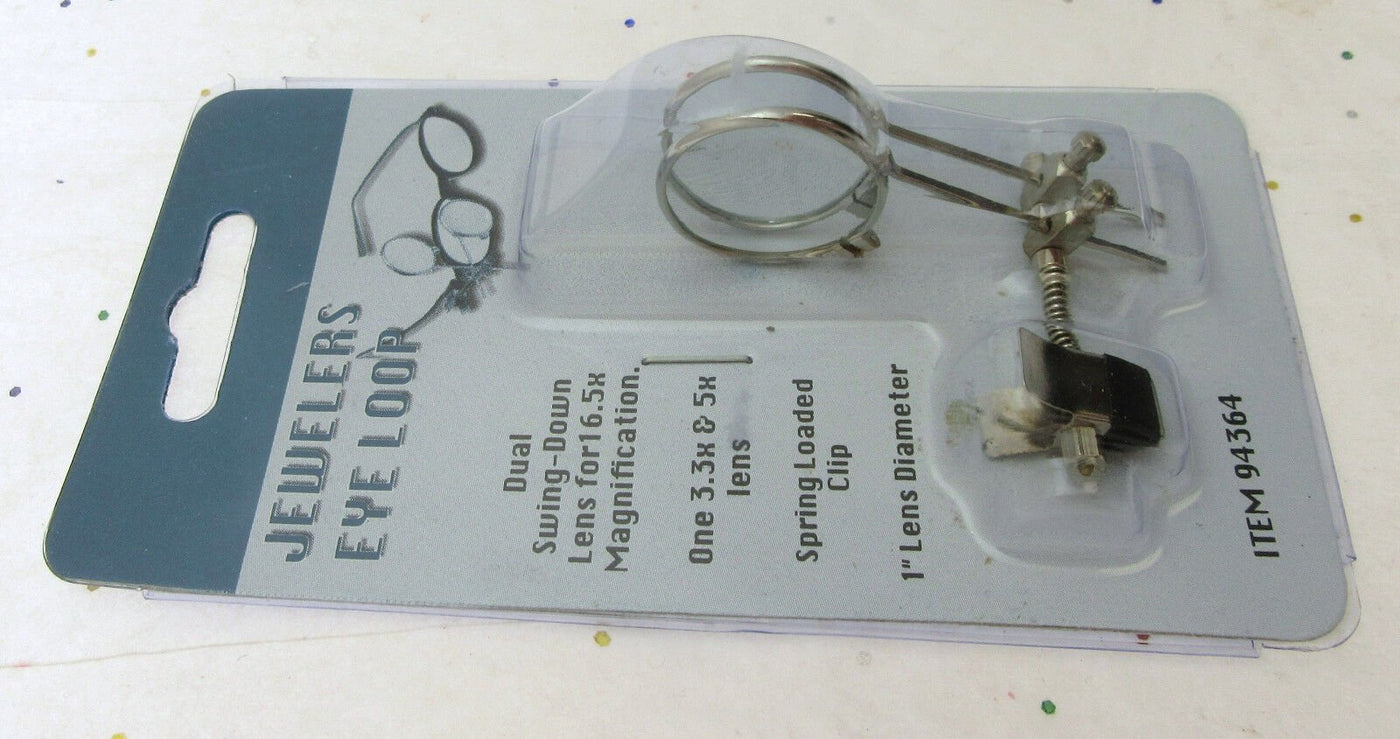 Jewelers Eye Loop ~ Dual Swing Down Lens ~ Clip On Loupe ~ 16.5X Magnification