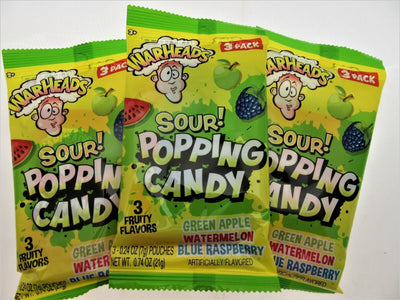 Warheads Sour Popping Candy Extreme SOUR hard candy 3 flavor ~ Lot of 3