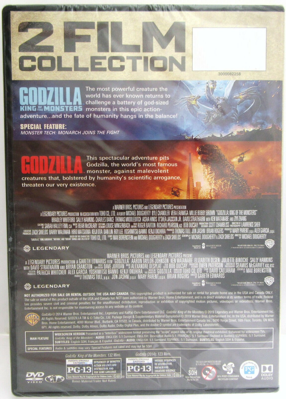 Godzilla: King of the Monsters & Godzilla (2014) ~ 2-Film ~ Movie ~ New DVD