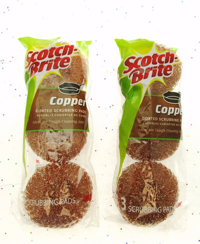 Scotch Brite Copper Coated Scrubber Pads ~ Pots Pans Grill and More ~ Lot of 2