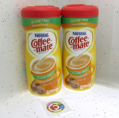 Coffee Mate ~ Hazelnut ~ Sugar Free Creamer  10.2 oz containers ~Lot of 2