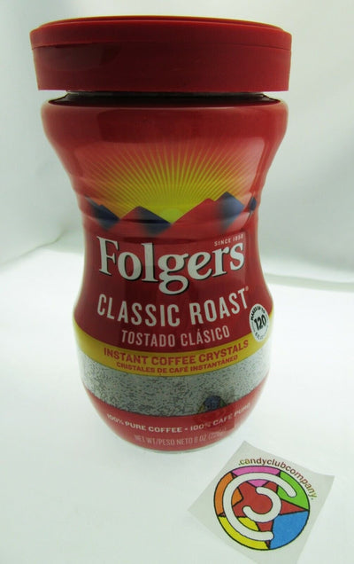 Folgers Classic Medium Roast Instant Coffee Crystals, 8 Oz