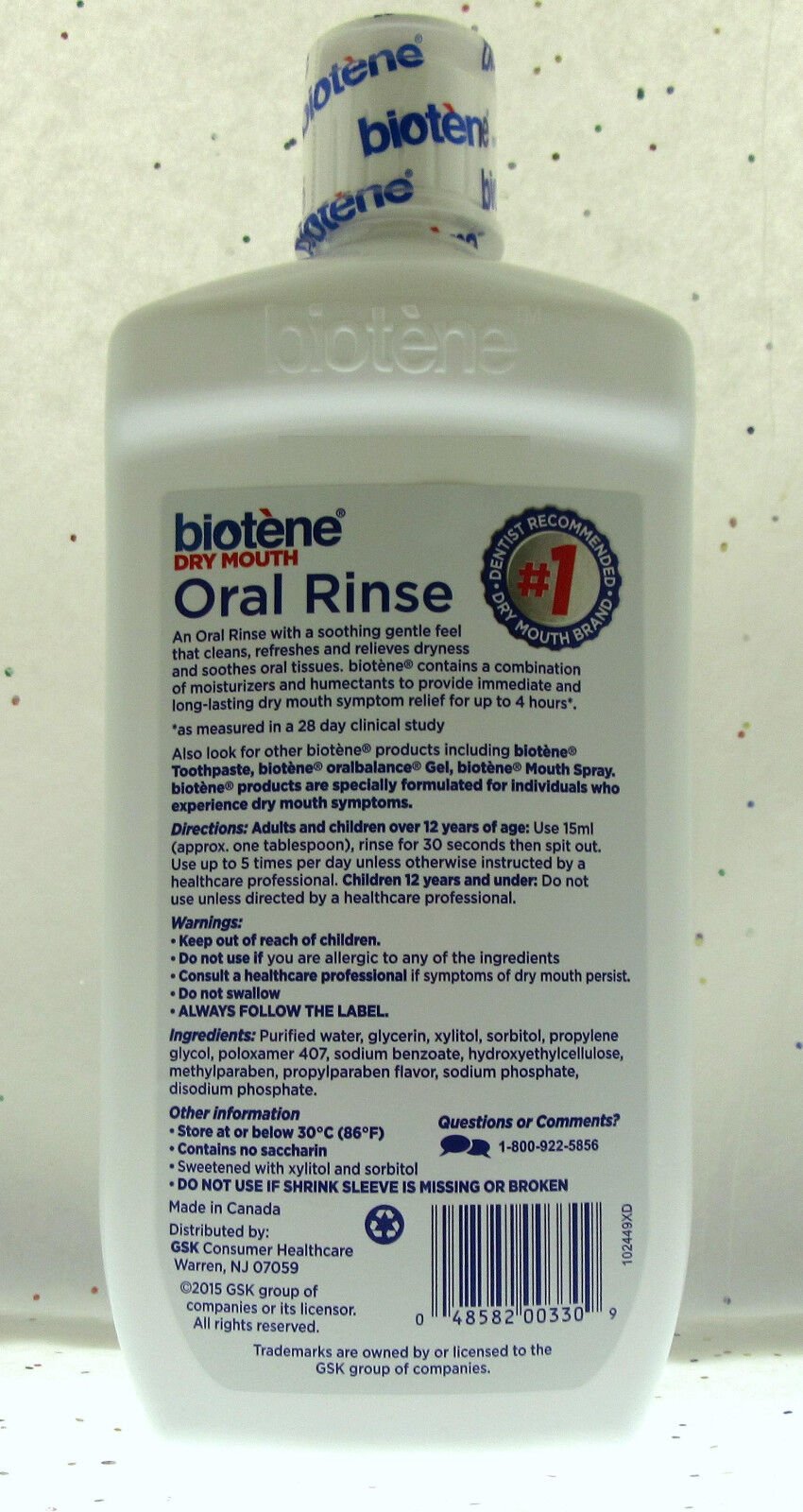 Biotene Dry Mouth Oral Rinse 16 fl oz soothing rinse cleanses Alcohol-free BFR