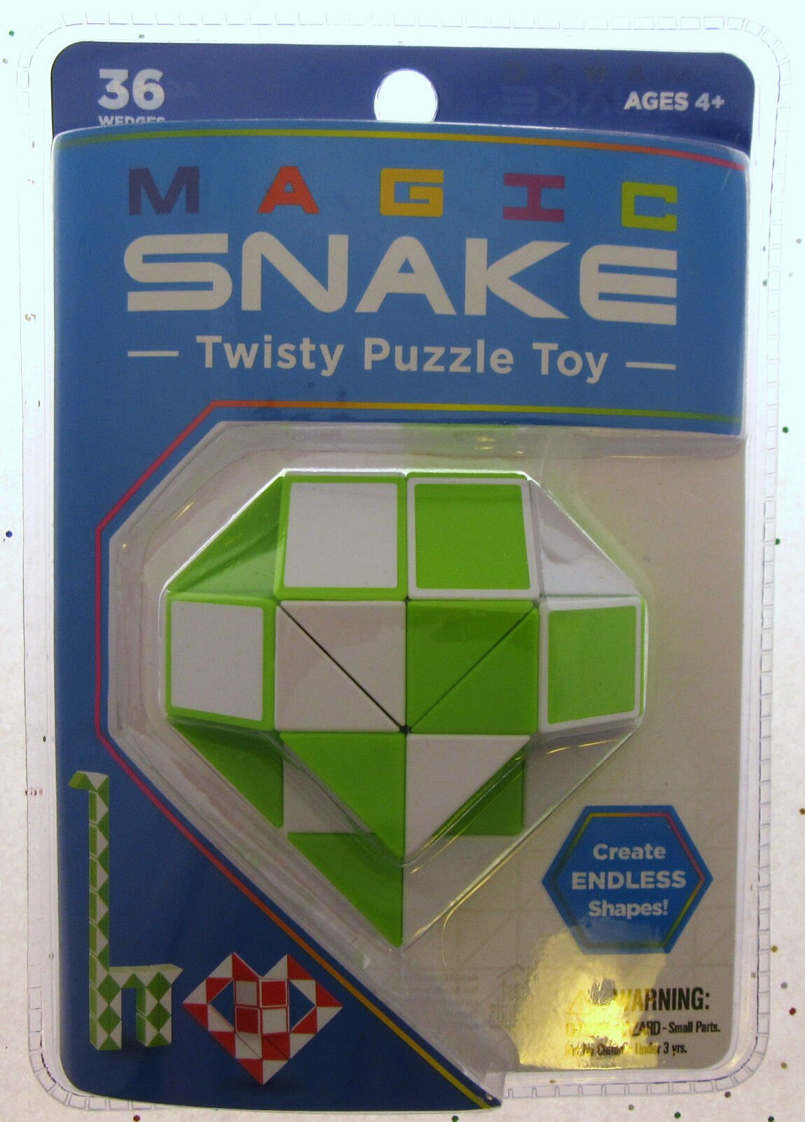 Magic Snake Green Twisty Puzzle Nostalgic Toy Create Endless Shapes