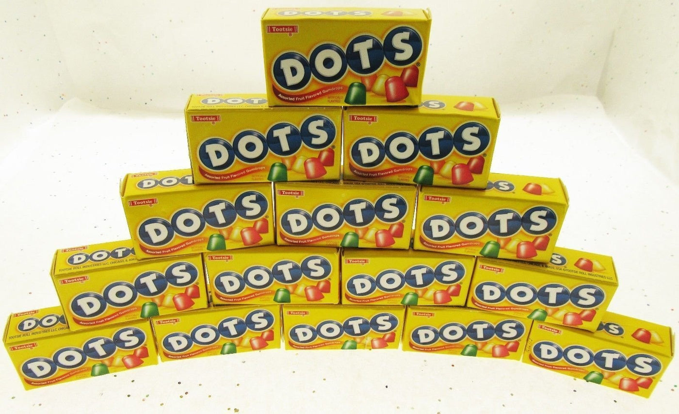 Dots Gum Drops 15 Boxes fruit chewy candy candies "Fun Size" Lot