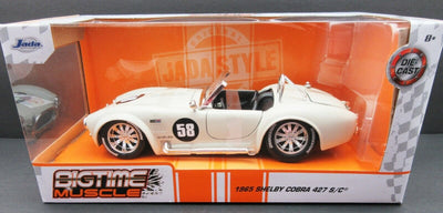 1965 Shelby Cobra 427 S/C ~ Ivory ~ Metal Die Cast Car ~ BIGTIME MUSCLE ~ 1:24