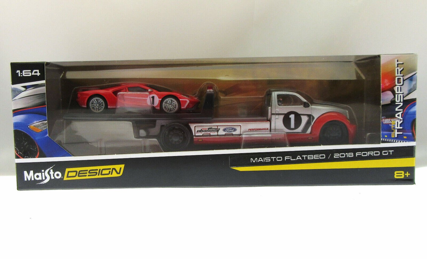 Maisto Die Cast ~ Flatbed ~ 2018 Ford GT ~ 1:64 Scale