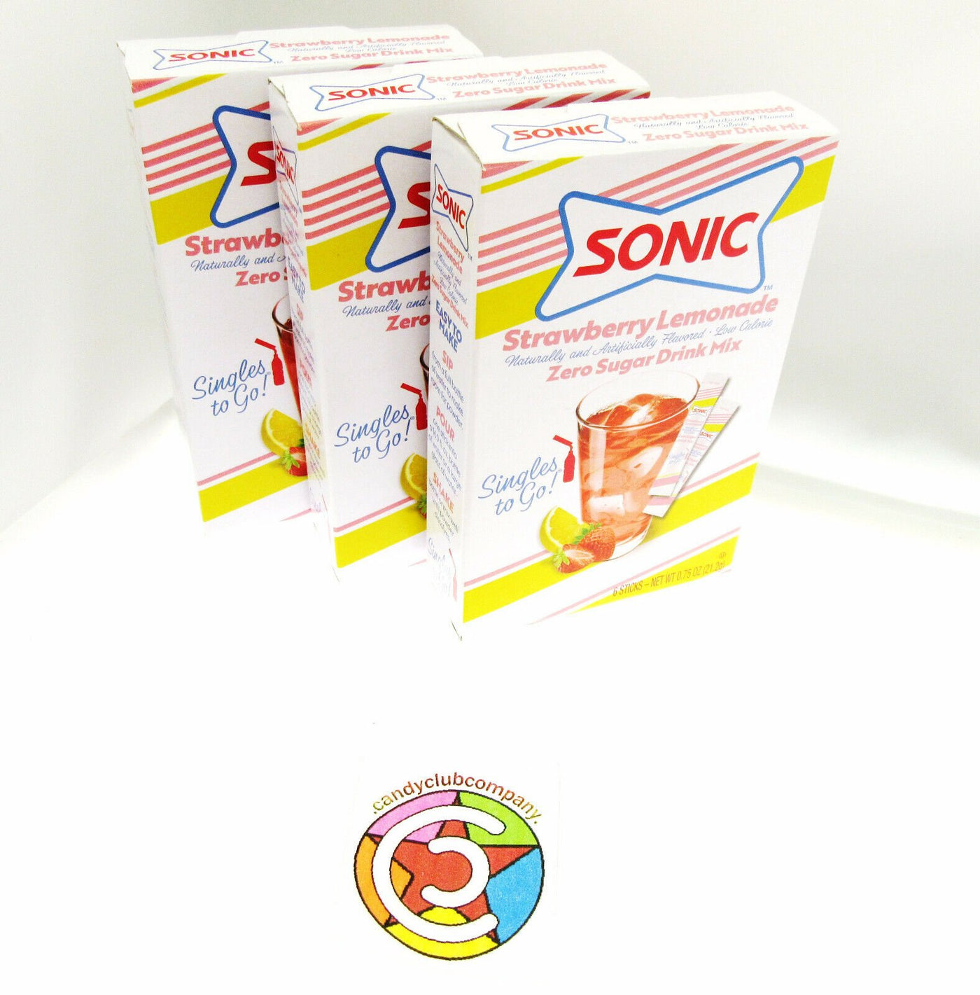 Sonic Strawberry Lemonade ~ Packets ~ Zero Sugar Free ~ Drink Mix ~ Lot of 3