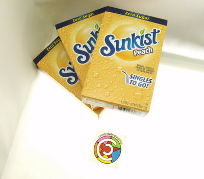 Sunkist Peach ~ Packets ~ Zero Sugar Free ~ Drink Mix ~ 3 Boxes