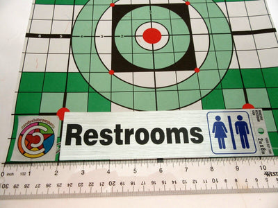Restrooms Self Adhesive Metal Sign