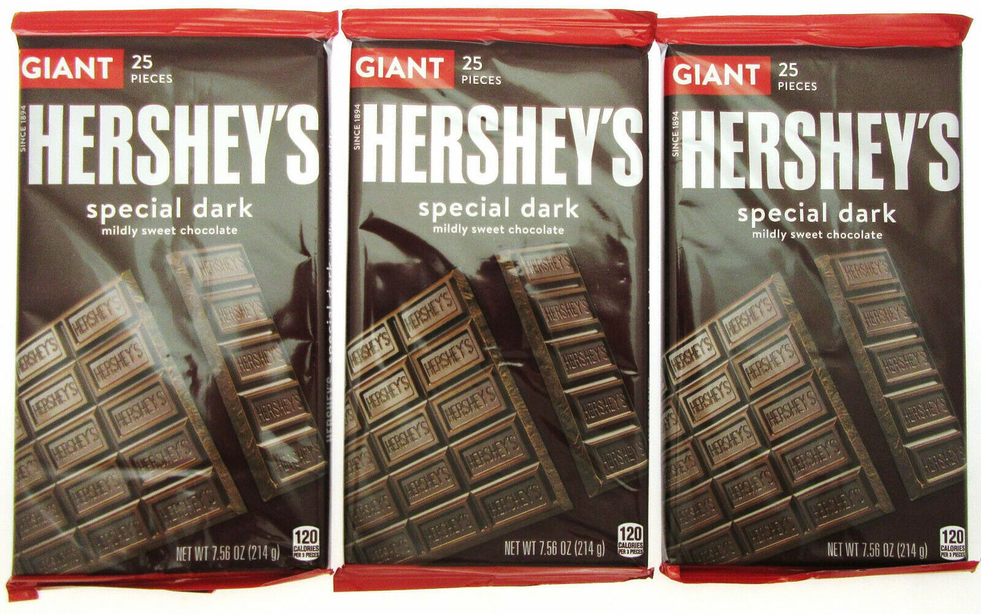 Hershey's Special Dark ~ Chocolate Bar~ Giant Size 7.56 ounce ~ Lot of 3