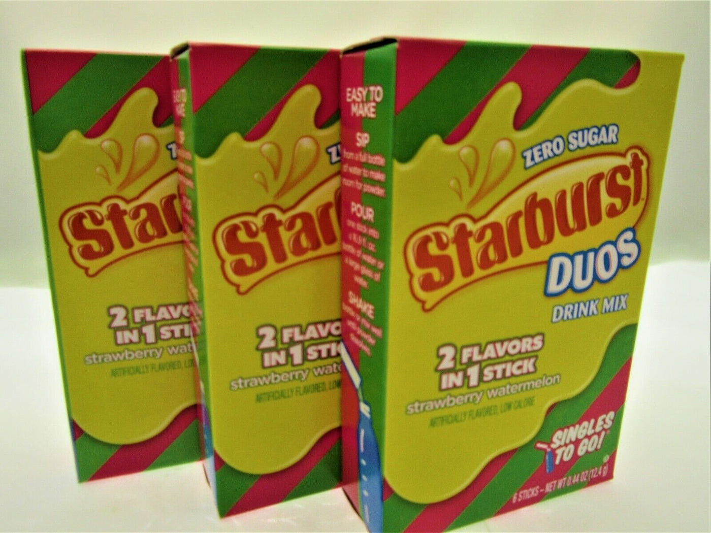 NEW! Starburst DUOS Strawberry Melon ~ Packets Zero Sugar Free Drink Mix3 Boxes