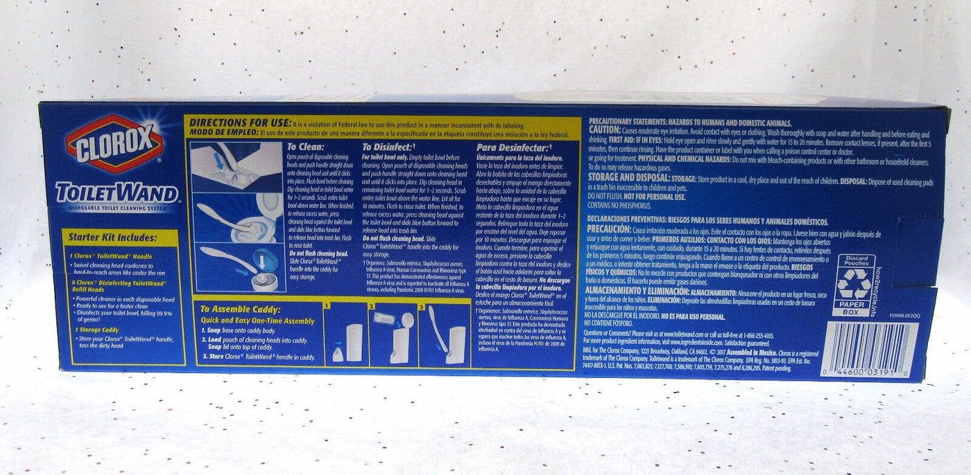 Clorox Kit Toilet Wand CADDY and 6 Disinfecting Refill Heads Clean BFR