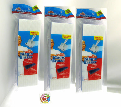 Mr. Clean Magic Eraser Extra Power Mop Head Refills ~ Lot of 3