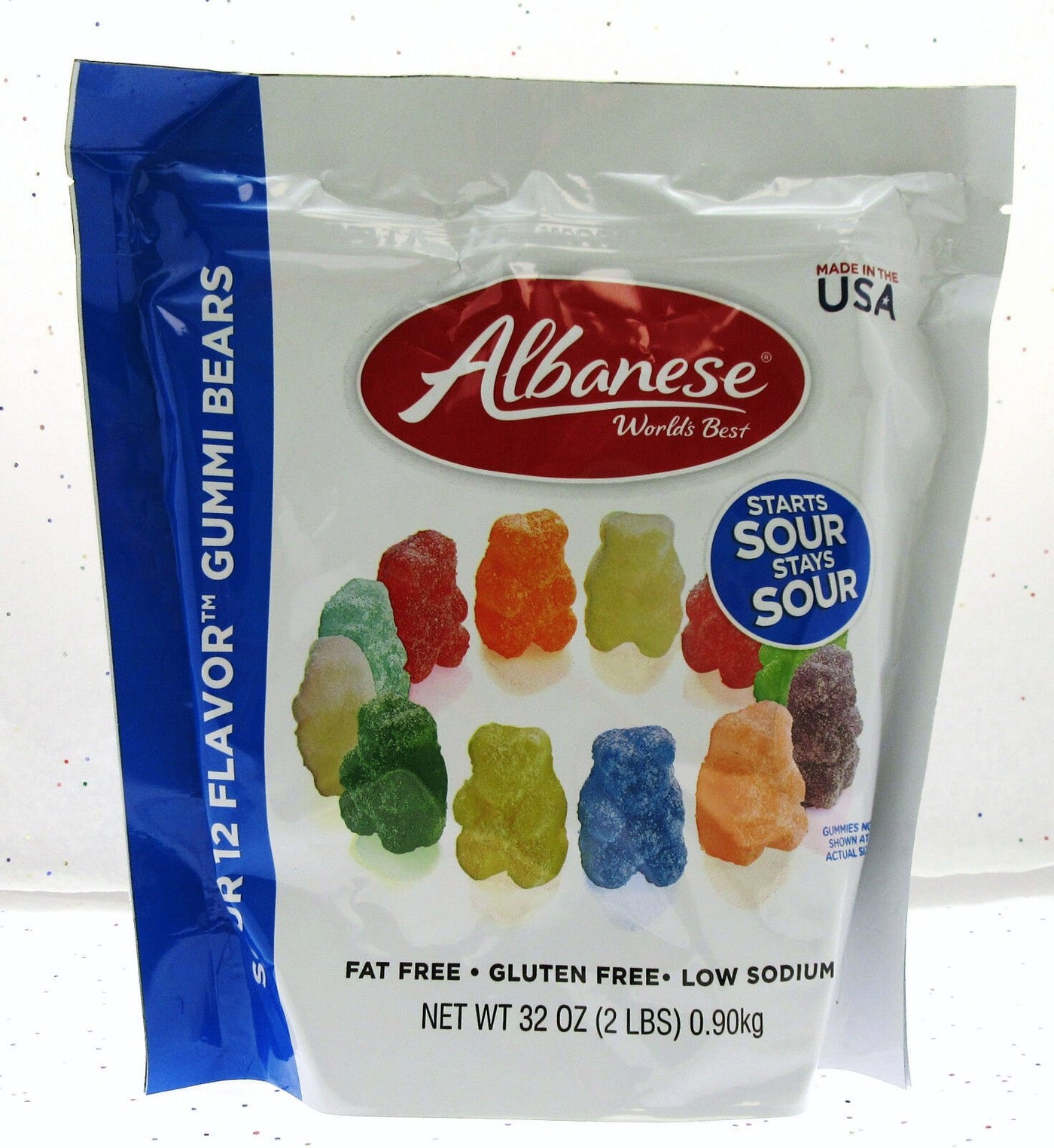 Albanese Gummi Bears fruit chewy candy gummy ~ Starts Sour Stays Sour ~ 32oz Bag