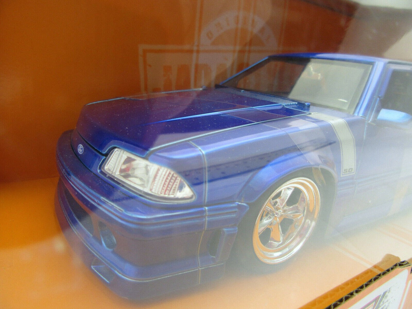 1989 Ford Mustang GT ~ Die Cast Car ~ Bigtime Muscle ~ Blue ~ 1:24