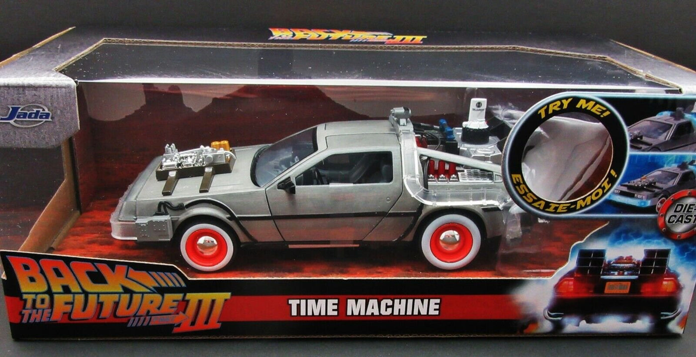 Back to the Future 3 ~ DeLorean Time Machine ~ Metals Die Cast Car ~ 1:24