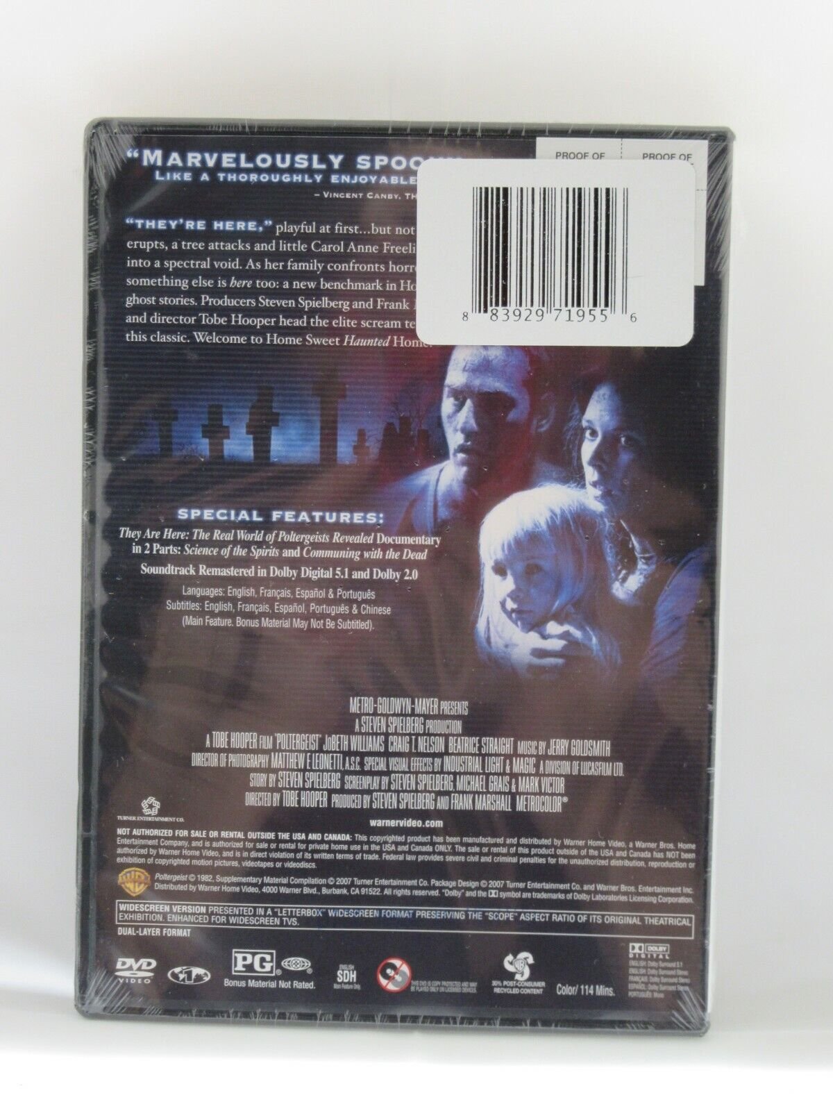 Poltergeist ~Craig T Nelson, Heather O'Rourke ~ 1982 Movie ~ New DVD