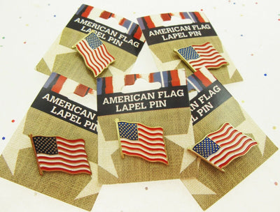 5 American Flag Lapel Pins Red White Blue Patriot Holiday Memorial Veterans July