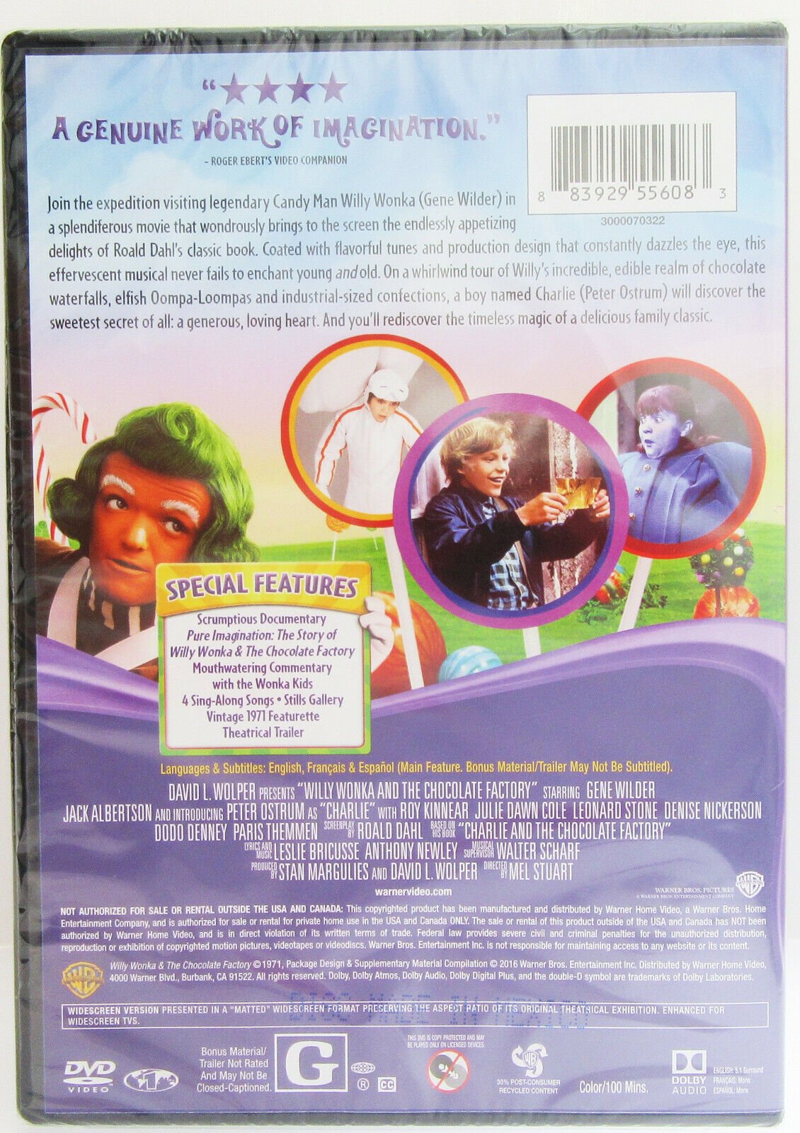 Willy Wonka & the Chocolate Factory ~ 1971 ~ Gene Wilder ~ New Movie DVD