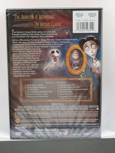 Corpse Bride ~ 2005 Animation ~ Johnny Depp Tim Burton ~ Movie ~ New DVD