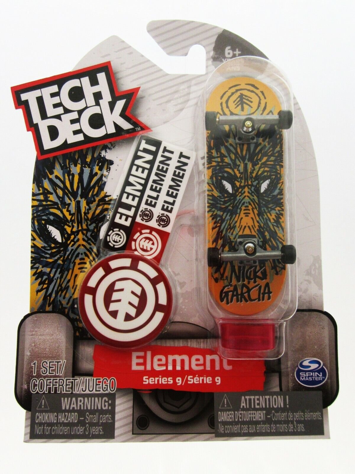 Tech Deck ~ Element ~ Skateboard  / Fingerboard~ Series 9 ~ Nick Garcia ~ Wolf