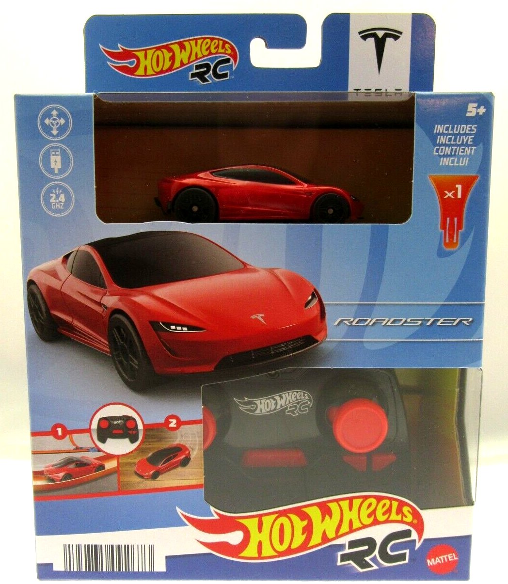 Nano Racer RC Car Tesla Roadster Red Hotwheels Radio Control Fun