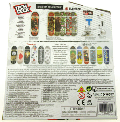 Tech Deck ~ Element ~ Skateboard  / Fingerboard ~ Sk8shop Bonus Pack ~ 6 pack