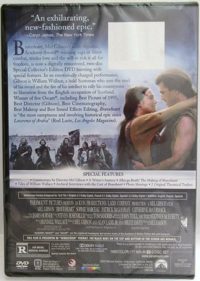 Braveheart ~ Mel Gibson / Sophie Marceau ~ 1995 ~ Movie ~ New DVD