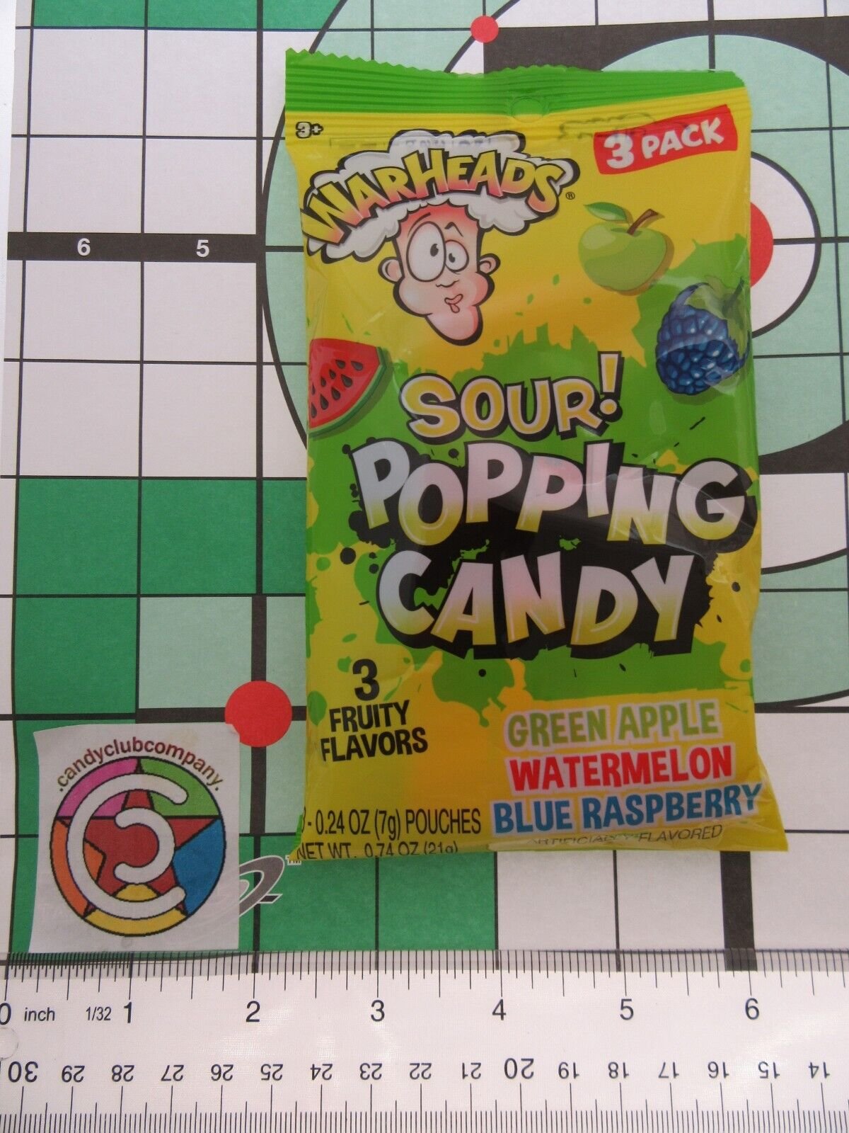 Warheads Sour Popping Candy Extreme SOUR hard candy 3 flavor ~ Lot of 3