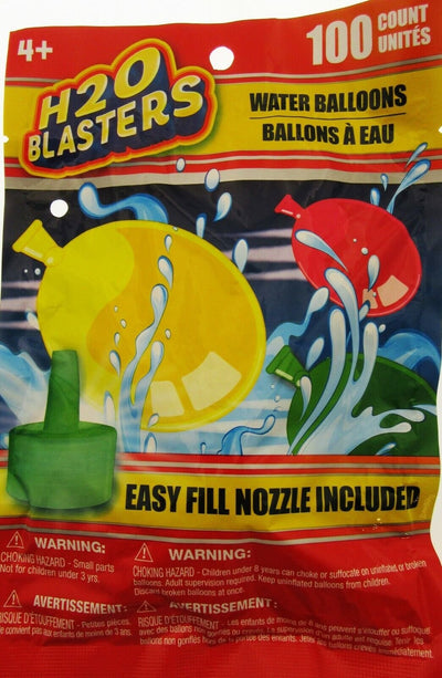 H20 Blasters 100 Water Balloons with Nozzle Tap Filler Attachment Make Balloon
