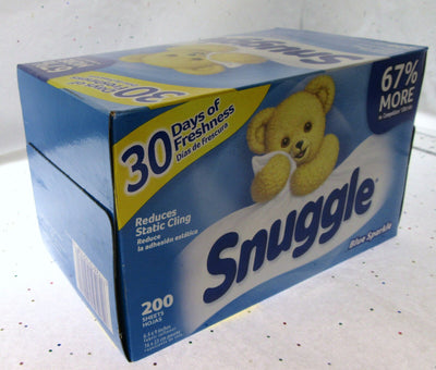 Snuggle Blue Sparkle Fabric Softener Dryer Sheets Fresh Release Snuggles 200ct