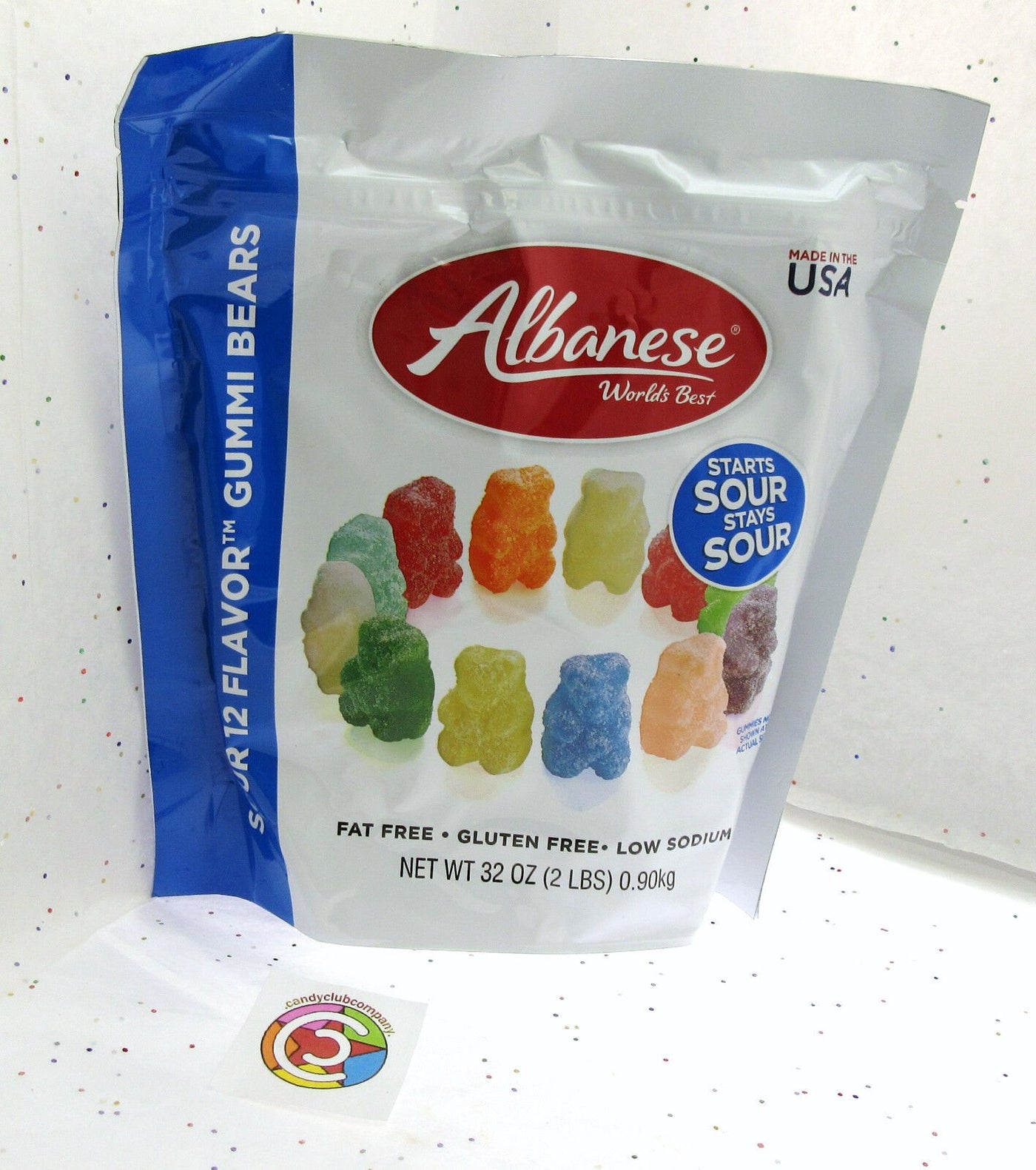 Albanese Gummi Bears fruit chewy candy gummy ~ Starts Sour Stays Sour ~ 32oz Bag
