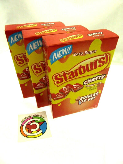 NEW! Starburst  Cherry ~ Packets ~ Zero Sugar Free ~ Drink Mix ~ 3 Boxes