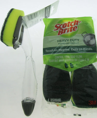 Scotch-Brite Dishwand Soap Despensing Heavy Duty Scrubber Refills Kitchen ScourZ