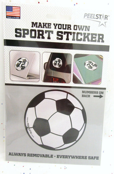 Make Your Own Sport Sticker ~ Soccer ~ Removable ~ By Peelstar