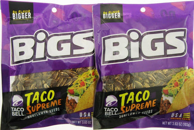 Bigs Taco Bell ~ Taco Supreme ~ Sunflower Seeds ~ 3.63oz bag ~ Lot of 2