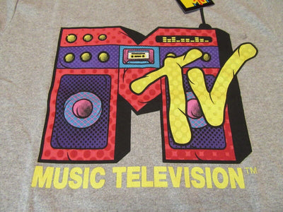 MTV ~ Music Television Medium Gray T-Shirt  Boom Box ~ Size M ~ T Shirt